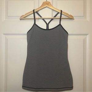 Lululemon Womens Racerback Tank Top Striped Logo